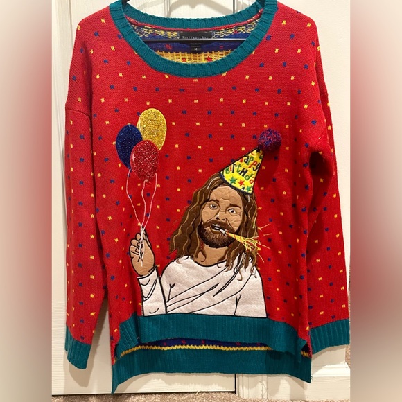 Sweaters - Ugly Christmas Sweater, Happy Birthday Jesus, Unisex Size Medium ⭐️❄️